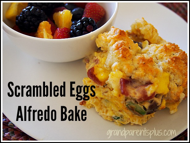 Scrambled Eggs Alfredo Bake