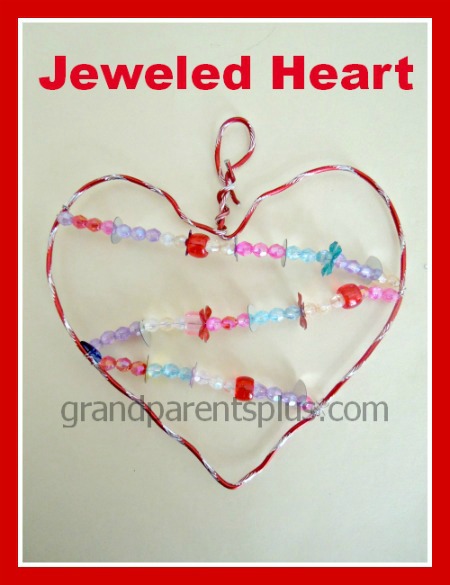 Jeweled Heart for Valentines! Easy craft for elementary kids! #craft #Valentine #heart