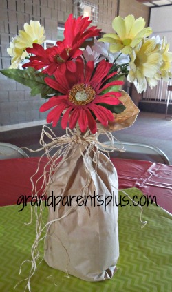 DIY Centerpieces #centerpiece #paper-bag #flowers