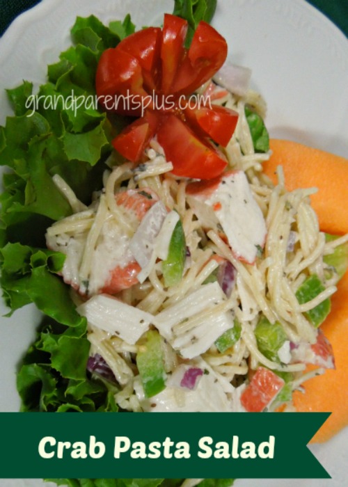 Crab Pasta Salad   www.grandparentsplus.com