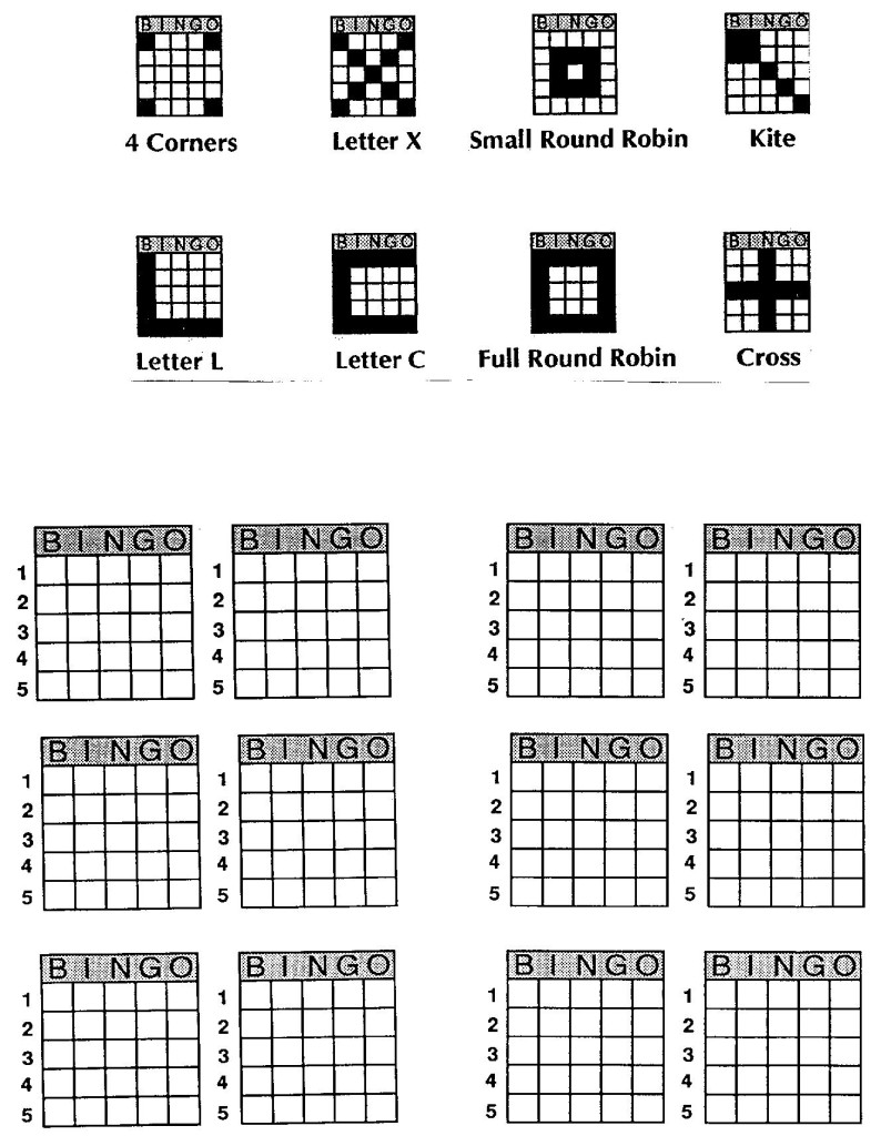 Dice Bingo Game Sheet