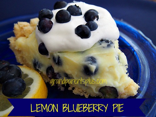 Lemon Blueberry Pie  grandparentsplus.com