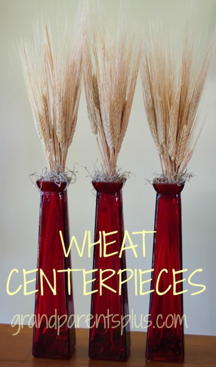 Hydrangea and Wheat Centerpieces  grandparentsplus.com
