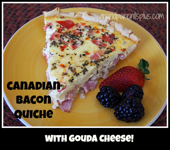 Canadian Bacon Quiche grandparentsplus.com